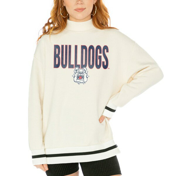 ゲームデイ レディース パーカー・スウェットシャツ アウター Fresno State Bulldogs Gameday Couture Women's Mock Neck Force Pullover Sweatshirt White