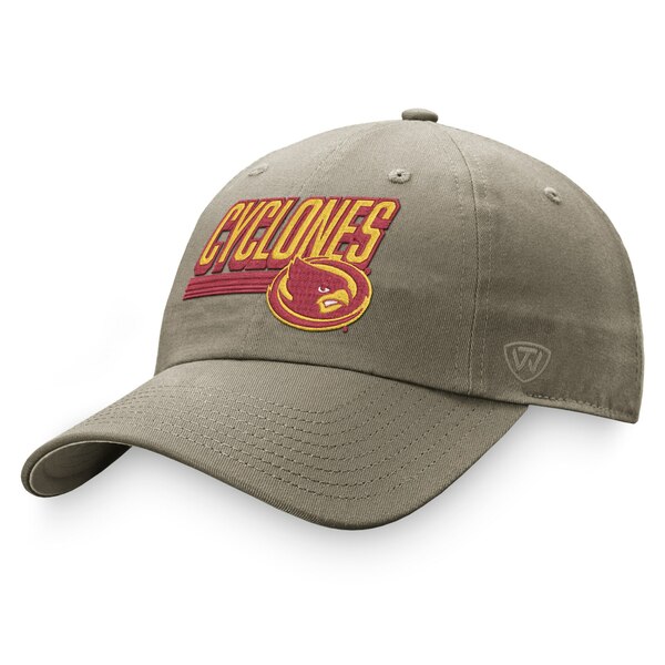 トップ・オブ・ザ・ワールド メンズ 帽子 アクセサリー Iowa State Cyclones Top of the World Slice Adjustable Hat Khaki