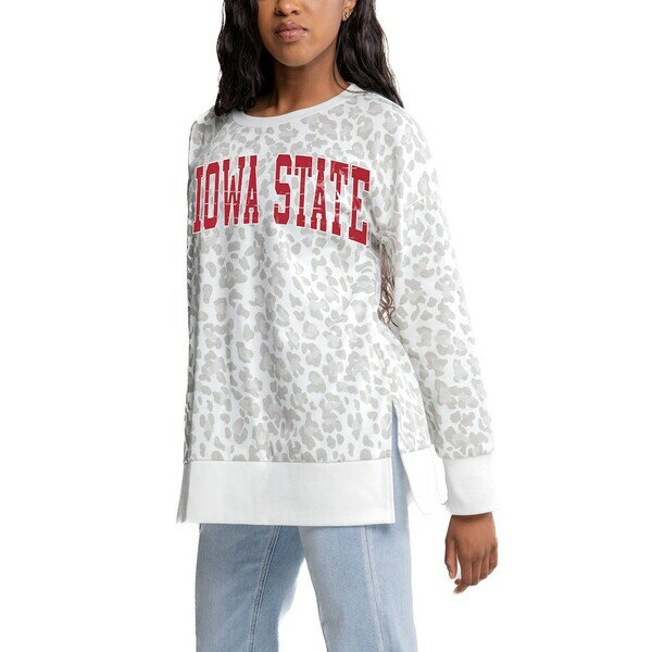 楽天astyゲームデイ レディース パーカー・スウェットシャツ アウター Iowa State Cyclones Gameday Couture Women's SideSlit French Terry Crewneck Sweatshirt Gray