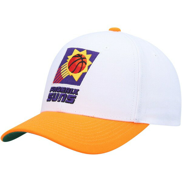 ミッチェル&ネス メンズ 帽子 アクセサリー Phoenix Suns Mitchell & Ness Hardwood Classics Core 2Tone 2.0 Pro Snapback Hat White/Orange