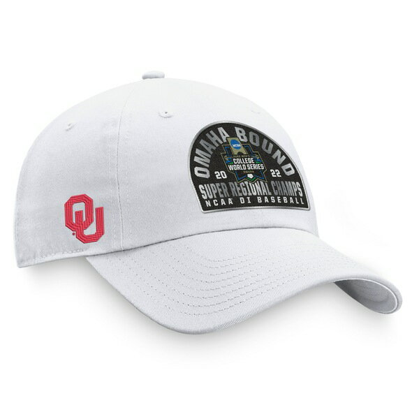 トップ オブ ザ ワールド メンズ 帽子 アクセサリー Oklahoma Sooners Top of the World 2022 NCAA Men 039 s Baseball Super Regional Champions Locker Room Adjustable Hat White