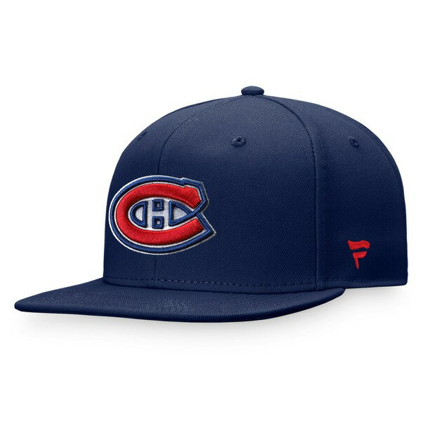 t@ieBNX Y Xq ANZT[ Montreal Canadiens Fanatics Branded Core Primary Logo Fitted Hat Navy