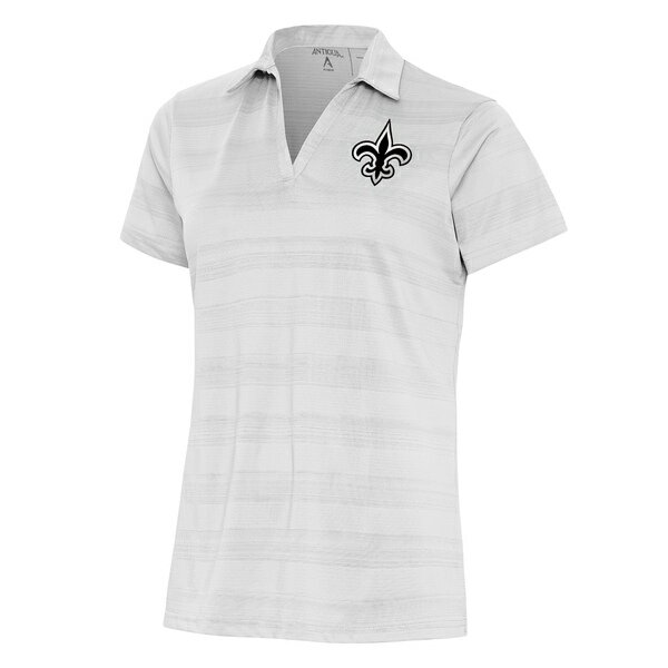 ƥ ǥ ݥ ȥåץ New Orleans Saints Antigua Women's Metallic Logo Compass Polo White