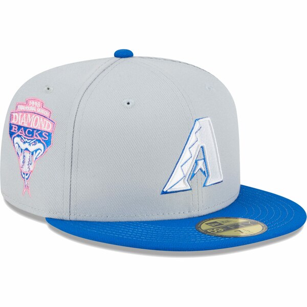 j[G Y Xq ANZT[ Arizona Diamondbacks New Era Dolphin 59FIFTY Fitted Hat Gray/Blue