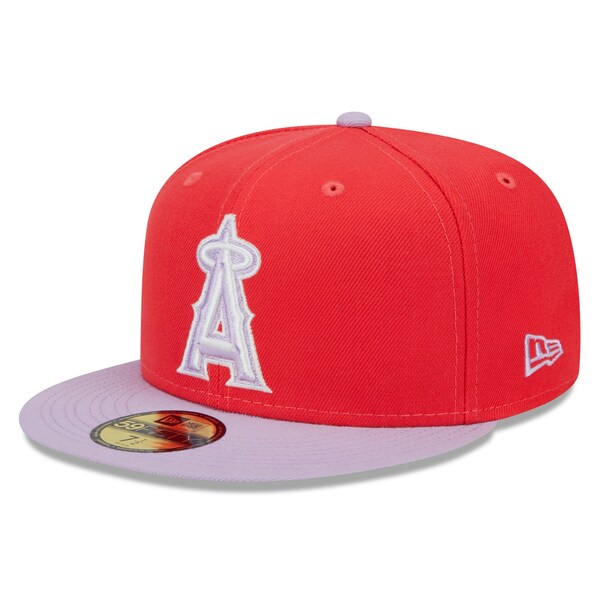 ニューエラ メンズ 帽子 アクセサリー Los Angeles Angels New Era Spring Color TwoTone 59FIFTY Fitted Hat Red/Lavender