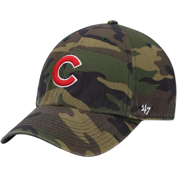 フォーティーセブン メンズ 帽子 アクセサリー Chicago Cubs '47 Logo Clean Up Adjustable Hat Camo