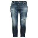 【送料無料】 ディースクエアード レディース デニムパンツ ボトムス Denim cropped Blue