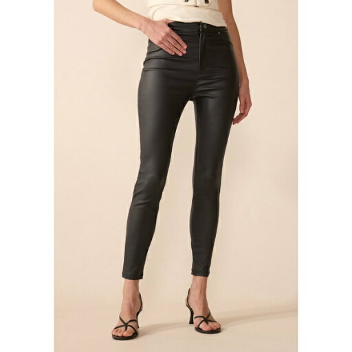 アンナ フィールド レディース カジュアルパンツ ボトムス COATED TROUSERS - Trousers - black アンナ フィールド レディース カジュアルパンツ ボトムス COATED TROUSERS - Trousers - black