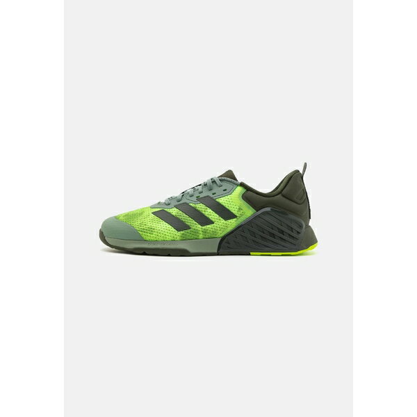 アディダス メンズ バスケットボール スポーツ DROPSET 3 TRAINER - Training shoe - silver green/night cargo/lucid lemon