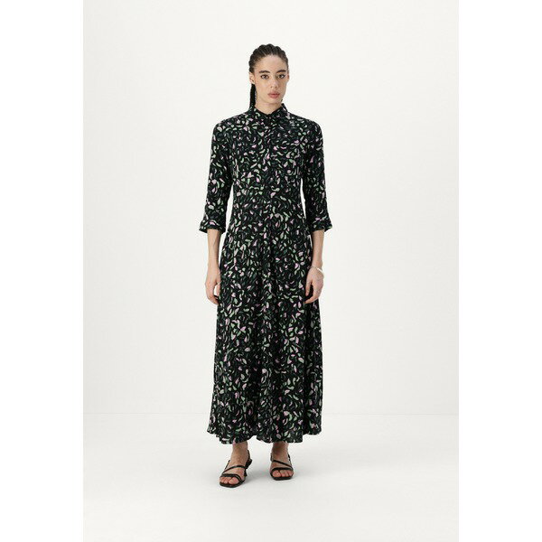 ヤス レディース ワンピース トップス YASSAVANNA SHIRT DRESS - Shirt dress - black/green