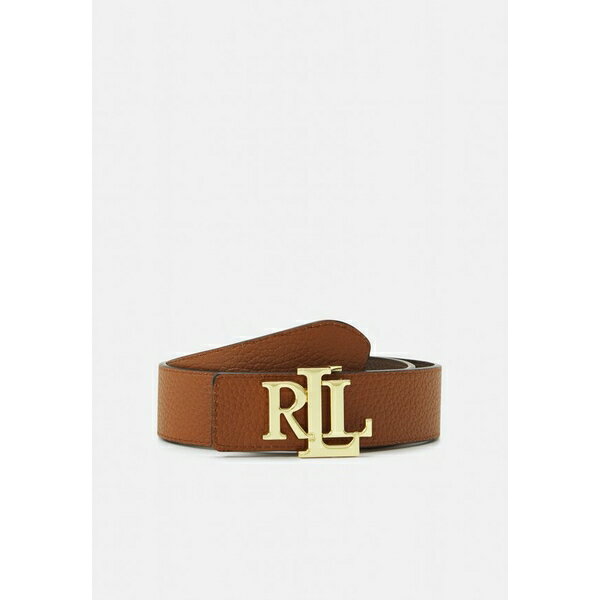 ラルフローレン ラルフローレン レディース ベルト アクセサリー REVERSIBLE PEBBLED LEATHER WIDE BELT - Belt - tan/dark brown