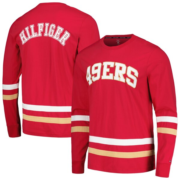 トミー ヒルフィガー メンズ Tシャツ トップス San Francisco 49ers Tommy Hilfiger Nolan Long Sleeve TShirt Red/Gold