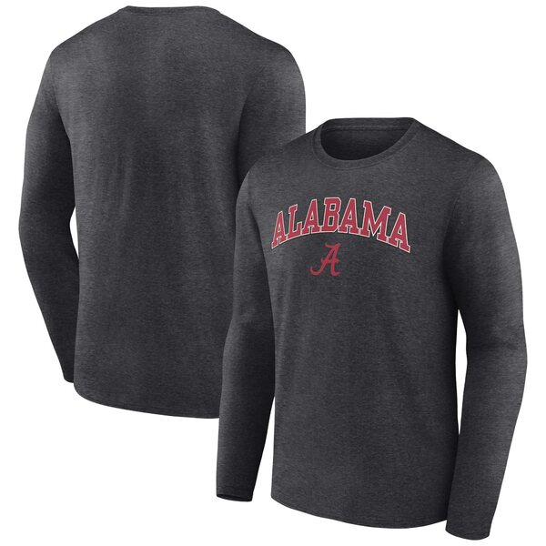 楽天astyファナティクス メンズ Tシャツ トップス Alabama Crimson Tide Fanatics Branded Campus Long Sleeve TShirt Heather Charcoal