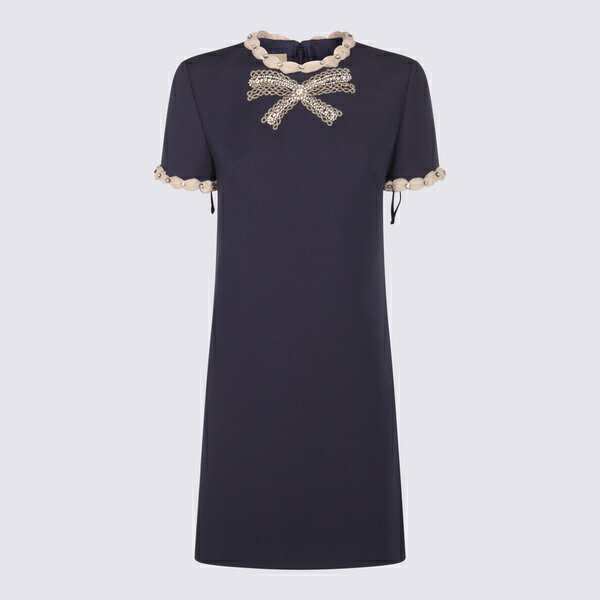 ヴァレンティノ レディース ワンピース トップス Blue Wool Mini Dress BLUEのサムネイル