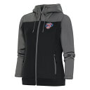 アンティグア レディース パーカー・スウェットシャツ アウター Jacksonville Jumbo Shrimp Antigua Women's Protect FullZip Hoodie Steel/Gray