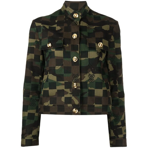 ジャンバティスタ ヴァリ レディース ジャケット＆ブルゾン アウター camouflage chess-print cotton jacket multicolour