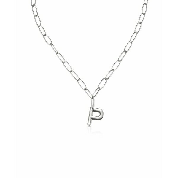 GeBJ fB[X lbNXE`[J[Ey_ggbv ANZT[ Paperclip Chain Initial Necklace Rhodium-P