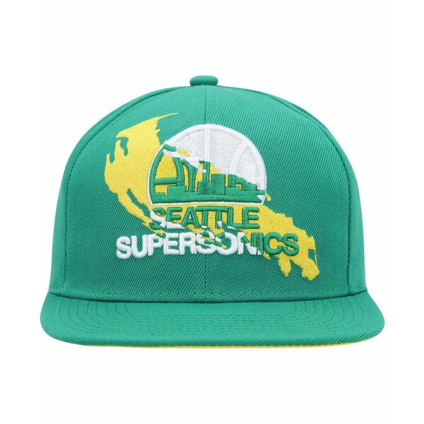 ミッチェル&ネス レディース 帽子 アクセサリー Men's Green Seattle SuperSonics Hardwood Classics Paint By Numbers Snapback Hat Green
