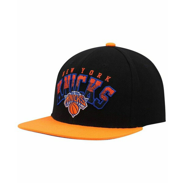 ミッチェル&ネス レディース 帽子 アクセサリー Men's Black and Orange New York Knicks Gradient Wordmark Snapback Hat Black, Orange