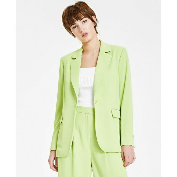 バースリー レディース ジャケット＆ブルゾン アウター Women 039 s Twill One-Button Blazer, Created for Macy 039 s Spring Lime