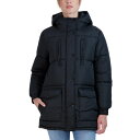 セビー レディース ジャケット＆ブルゾン アウター Juniors' Women ' Hooded 3/4 Puffer Coat Black