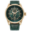 V`Y Y rv ANZT[ Eco-Drive Men's Marvel Loki Green Leather Strap Watch 45mm Green