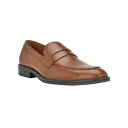 カルバンクライン メンズ スリッポン・ローファー シューズ Men's Jay Pointy Toe Slip-On Dress Loafers Medium Brown Leather