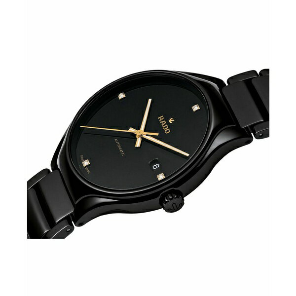 ラド レディース 腕時計 アクセサリー Unisex Swiss Automatic True Black Diamond Accent Ceramic Bracelet Watch 40mm R27056712 No Color