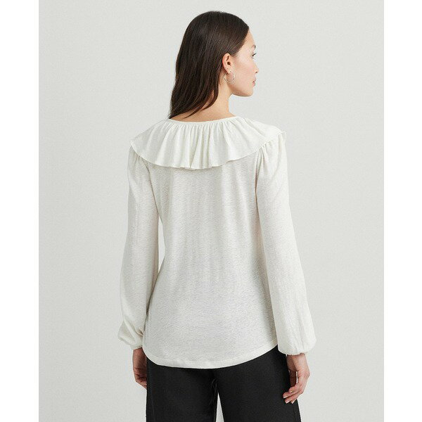 ラルフ ローレン ブルゾン レディース ラルフローレン レディース カットソー トップス Women's Ruffled Blouson-Sleeve Top Mascarpone Cream