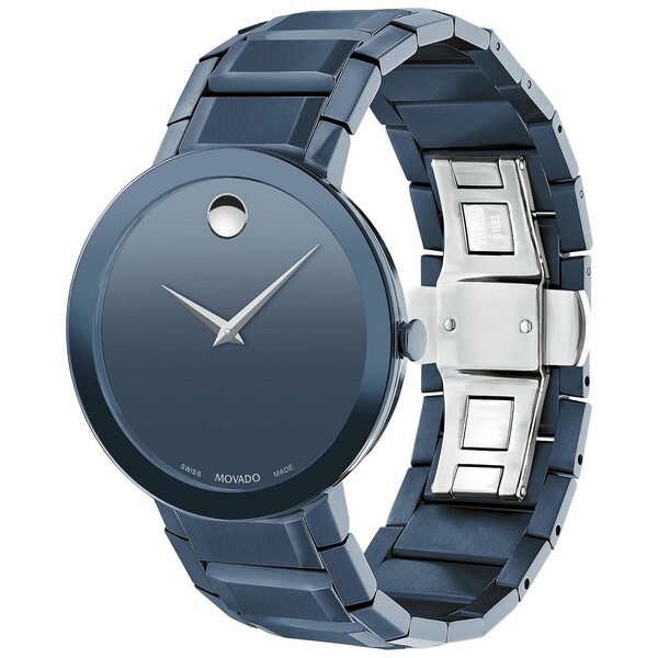 モバド モバド レディース 腕時計 アクセサリー Men's Swiss Sapphire Blue PVD Bracelet Watch 39mm Blue