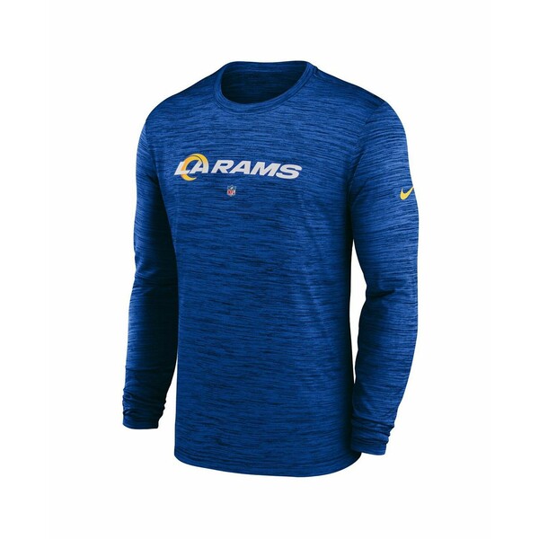 ナイキ レディース Tシャツ トップス Men 039 s Royal Los Angeles Rams Sideline Team Velocity Performance Long Sleeve T-shirt Royal