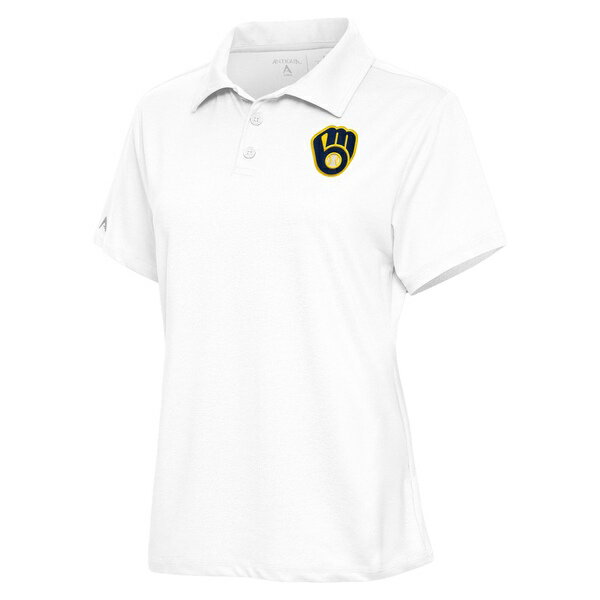 アンティグア レディース ポロシャツ トップス Milwaukee Brewers Antigua Women's Motivated Polo White