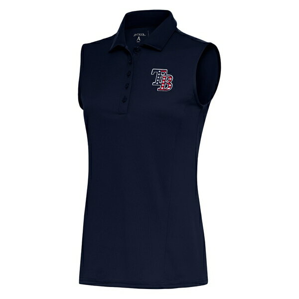 アンティグア レディース ポロシャツ トップス Tampa Bay Rays Antigua Women's Patriotic Sleeveless Tribute Polo Navy