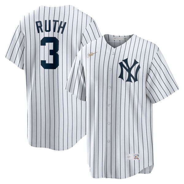 ナイキ メンズ ユニフォーム トップス Babe Ruth New York Yankees Nike Home Cooperstown Collection Player Jersey White