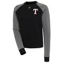 アンティグア レディース パーカー・スウェットシャツ アウター Texas Rangers Antigua Women's Flier Bunker TriBlend Pullover Sweatshirt Black/White