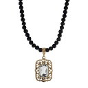 2028 fB[X lbNXE`[J[Ey_ggbv ANZT[ Crystal Glass Bead Pendant Necklace Black