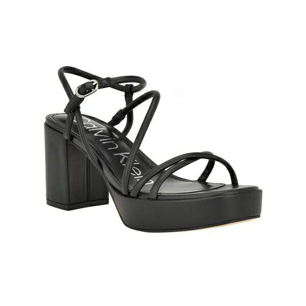 カルバンクライン レディース サンダル シューズ Women 039 s Lilana Block Heel Strappy Dress Sandals Black