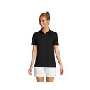 ランズエンド レディース カットソー トップス Women's Short Sleeve Super T Polo Shirt Black