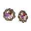   ԥ ꡼ Multi-Gemstone Cluster Braided Halo Leverback Earrings (16-3/8 ct. t.w.) in 14k Rose Gold No Color