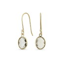 楽天astyブリング レディース ピアス＆イヤリング アクセサリー Classic Elegant Genuine 10K Gold Faceted Briolette Gemstone Bezel Set Oval Aquamarine Dangle Drop Earrings For Women Wire Fish Hook Aquamarine