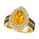 @ Y O ANZT[ Cinnamon Citrine (1-5/8 ct. t.w.) & Diamond (1 ct. t.w.) Halo Ring in 14k Gold No Color