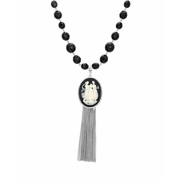 2028 fB[X lbNXE`[J[Ey_ggbv ANZT[ Cameo Chain Fringe Drop Necklace Black