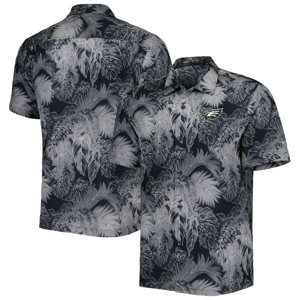 トッミーバハマ メンズ シャツ トップス Philadelphia Eagles Tommy Bahama Big & Tall Bahama Coast Luminescent Fronds Camp IslandZone ButtonUp Shirt Black