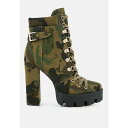 ロンンドンラグ レディース ブーツ シューズ Women's Palmetto Snake Skin Ankle Boots Khaki