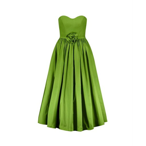マックダガル レディース ワンピース トップス Women's Faille Strapless A Line Midi Dress With 3D Rose Pear マックダガル レディース ワンピース トップス Women's Faille Strapless A Line Midi Dress With 3D Rose Pear