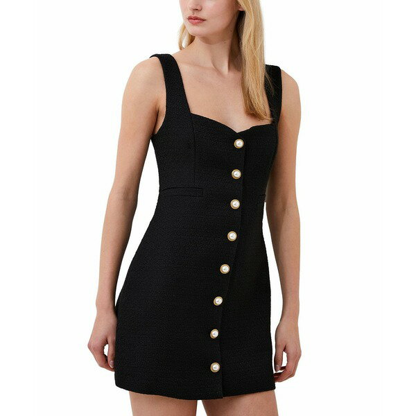 フレンチコネクション レディース ワンピース トップス Women's Structured Button-Front Mini Dress Black