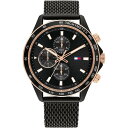 【送料無料】 トミー ヒルフィガー レディース 腕時計 アクセサリー Tommy Hilfiger mens mesh strap watch Black/Gold