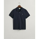 【送料無料】 ガント メンズ ポロシャツ トップス REG SHIELD SS PIQUE POLO Navy 433