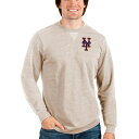 AeBOA Y p[J[EXEFbgVc AE^[ New York Mets Antigua Reward Crewneck Pullover Sweatshirt Oatmeal