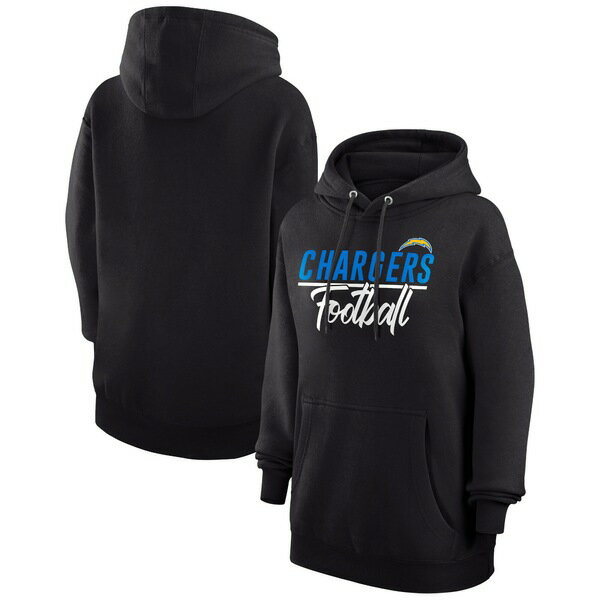 カールバンクス レディース ジャケット＆ブルゾン アウター Los Angeles Chargers GIII 4Her by Carl Banks Women's Graphic Fleece Pullover Hoodie Black